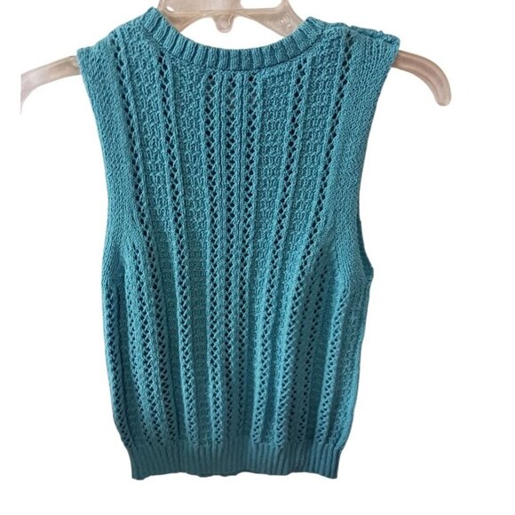 Dunnes Stores Sleeveless Knitted Tank Top turquoise Size Small - Picture 2 of 9